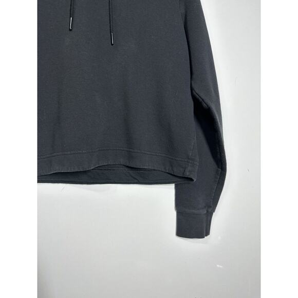 Adidas Essentials 3-Sripes French Terry Crop Hoodie - Womens Medium - Black EUC - Picture 5 of 10
